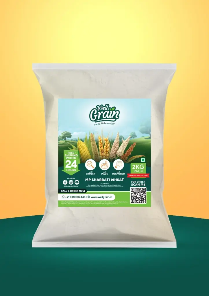 MP Sharbati Wheat Flour (M.P. શરબતી ઘઉં નો લોટ) (1 kg)